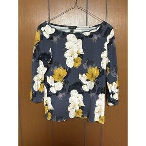 Ann Taylor Factory Scalloped neck 3/4 Sleeves Size S Work Blouse